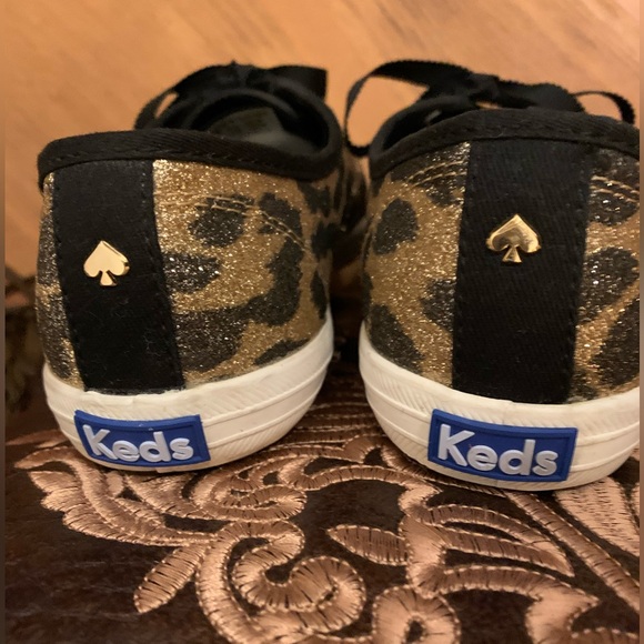 EUC Keds x Kate Spade New York Champion Glitter Leopard Sneaker Size 6.5 - Picture 3 of 10